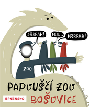 Foto cedule u Papouščí zoo v Bošovicích