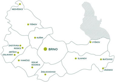Mapka okolí Brna