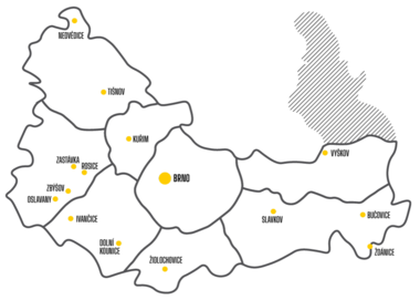 Mapka okolí Brna